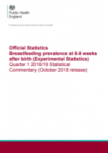 Official Statistics: Breastfeeding prevalence at 6-8 weeks after birth (Experimental Statistics) Quarter 1 2018/19: Statistical Commentary (October 2018 release)